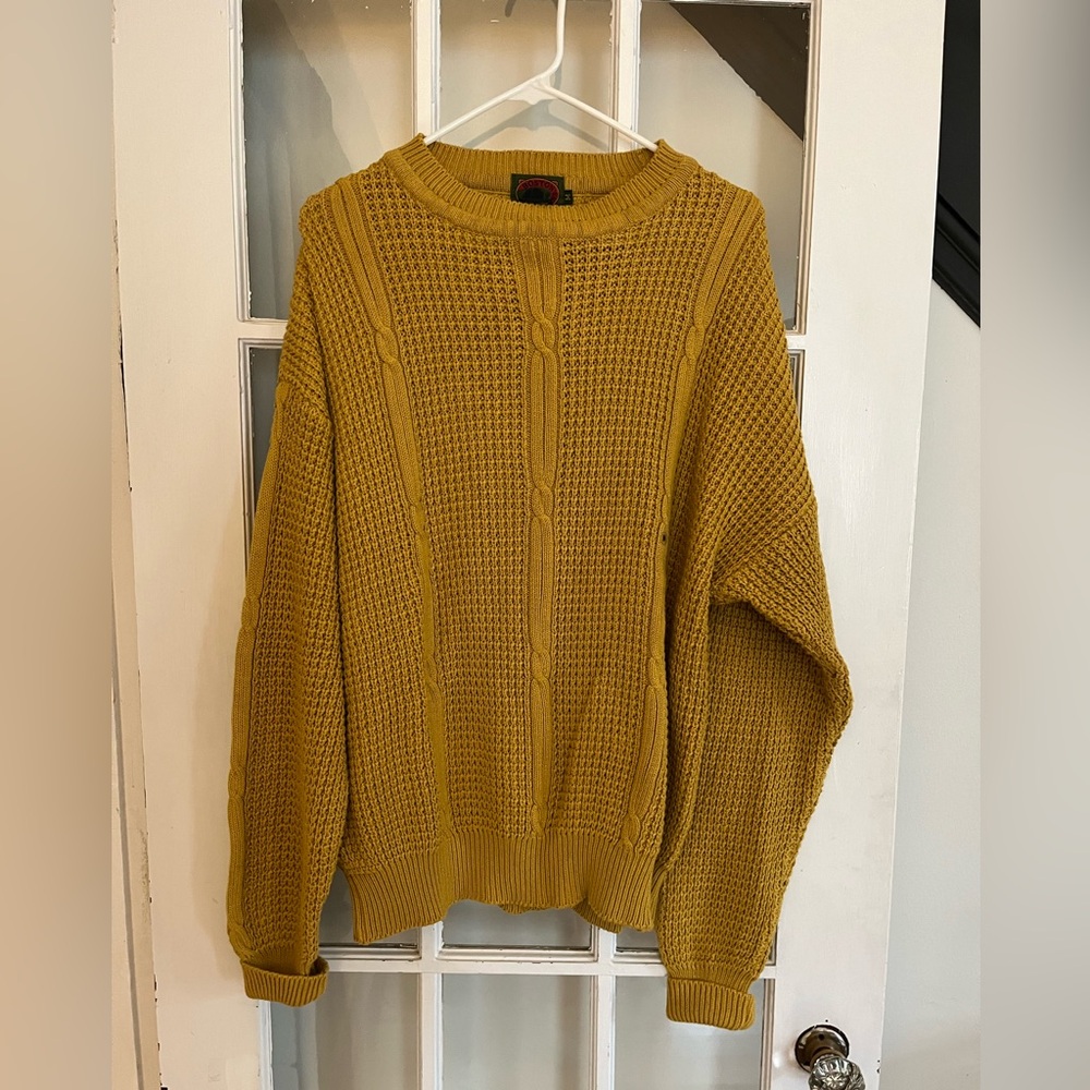Vintage Mustard Cable Knit Sweater